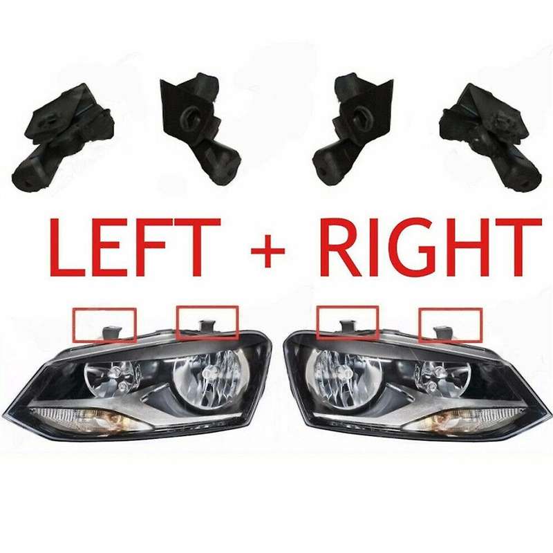 1pair Front Headlight Mount Bracket Repair Kit 6r0998225/226 for 09-17 Head Light Lamp Fixed Holder