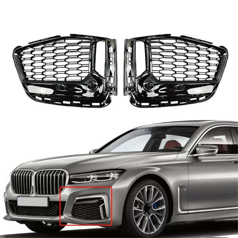 1Pair Front Lower Grille Fog Lamp Bezel Trim Cover 51118074001 51118074002 for 7 Series G11 G12 19-2