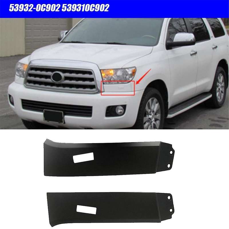 1pair Front Lower Headlight Filler Trim Plate 53932-0c902 539310c902 for Sequoia 2008-2017 with Wate