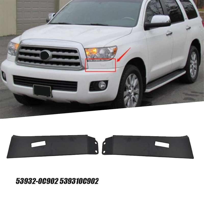 1pair Front Lower Headlight Filler Trim Plate 53932-0c902 539310c902 for Sequoia 2008-2017 with Wate