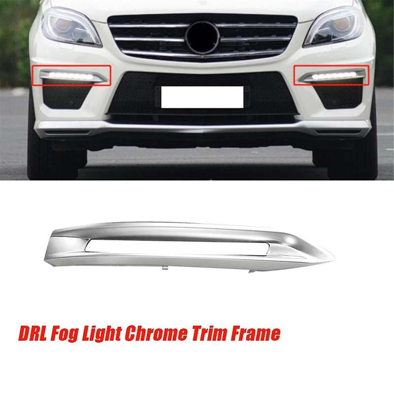 1pair Front Lower Drl Fog Light Chrome Trim Bezel for W166 Ml/ 63 2012-2015 A1668851574 A1668851674
