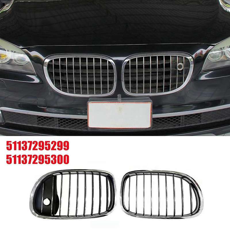 1pair Front Radiator Kidney Grille 51137295299 51137295300 for 7 Series F01 F02 2008-2015 Mid-net G