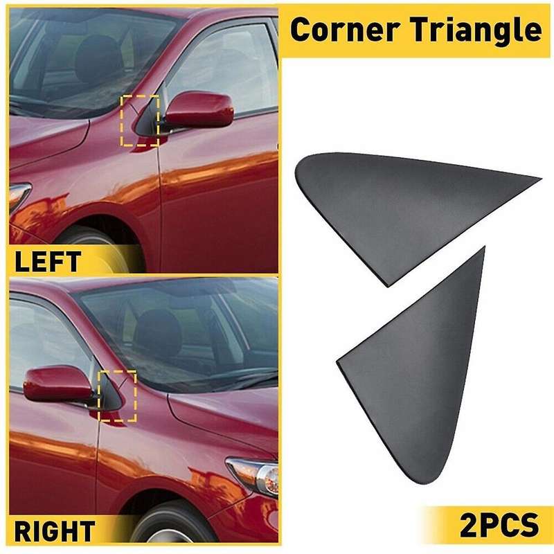 1Pair Front Pillar Triangle Plate for 08-13 60118-12010 60117-12010 Door View Mirror Corner Trim Co