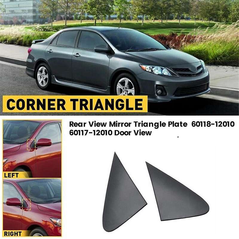 1Pair Front Pillar Triangle Plate for 08-13 60118-12010 60117-12010 Door View Mirror Corner Trim Co