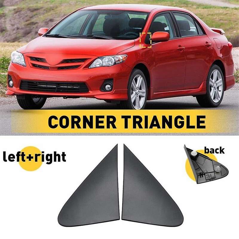 1Pair Front Pillar Triangle Plate for 08-13 60118-12010 60117-12010 Door View Mirror Corner Trim Co