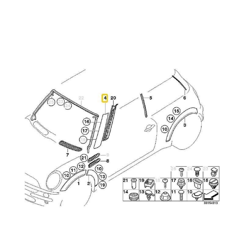 1pair Front Windshield Post Trim for Mini R50 R52 R53 2001-2008 Right/left Window A-pillar Panel Tr