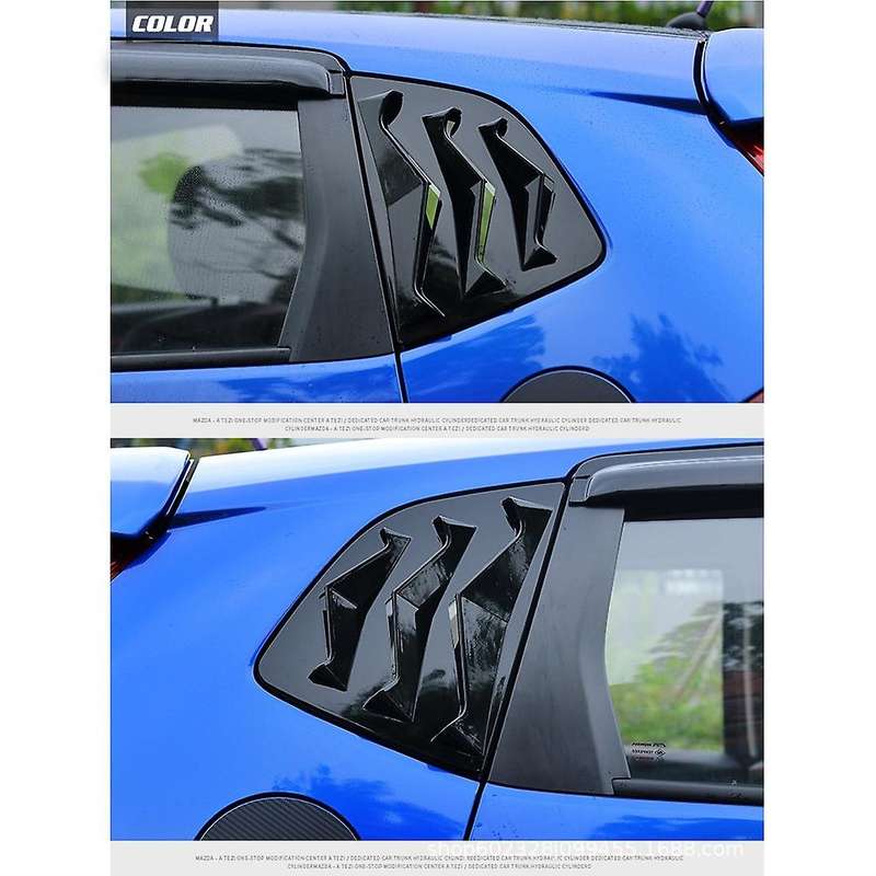 1Pair Gloss Black Side Vent Window Scoop Louver Trim for FIT JAZZ 2014-2019