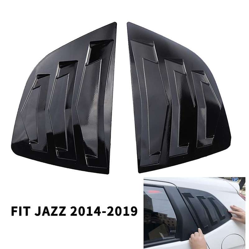 1Pair Gloss Black Side Vent Window Scoop Louver Trim for FIT JAZZ 2014-2019
