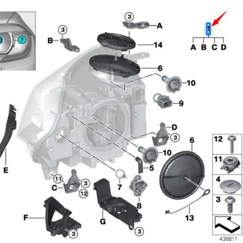 1Pair Headlight Bracket Repair Kit 63117381444 for X5 X6 F15 F16 2014-2018 Light Lamp Fixed Holder S