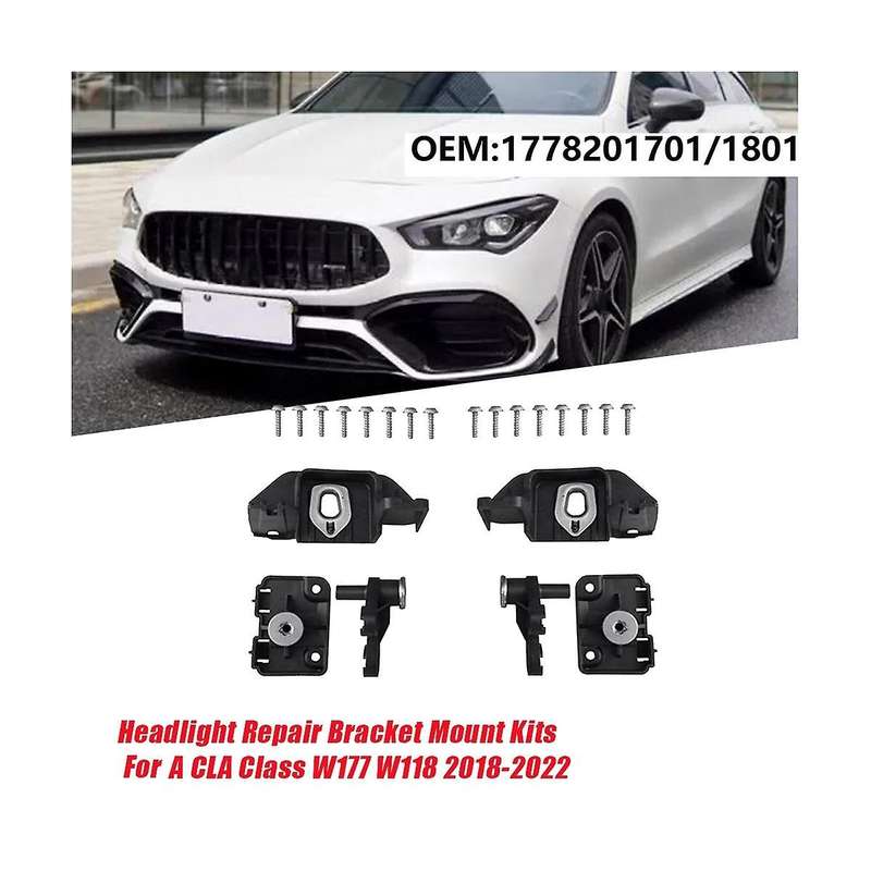 1Pair Headlight Repair Bracket Mount Kits A1778201701 A1778201801 for A CLA Class W177 W118 2018-202