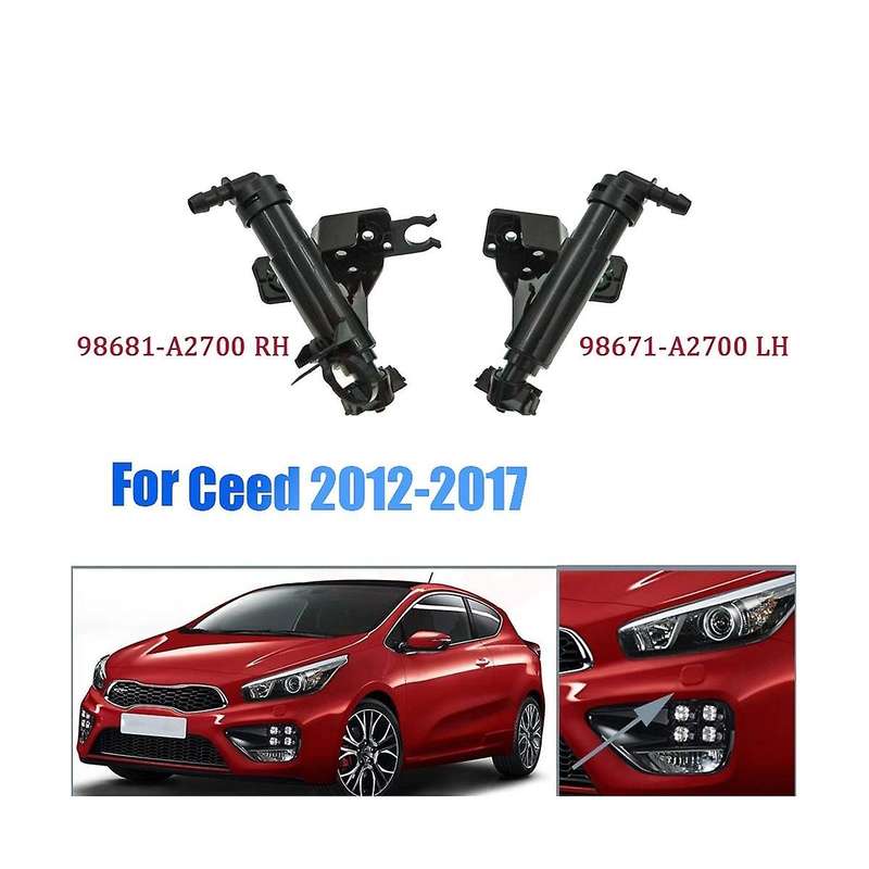 1pair Headlight Washer Nozzle 98671-a2700 98672-a2700 for Ceed 12-17 Car Head Light Lamp Cleaning W