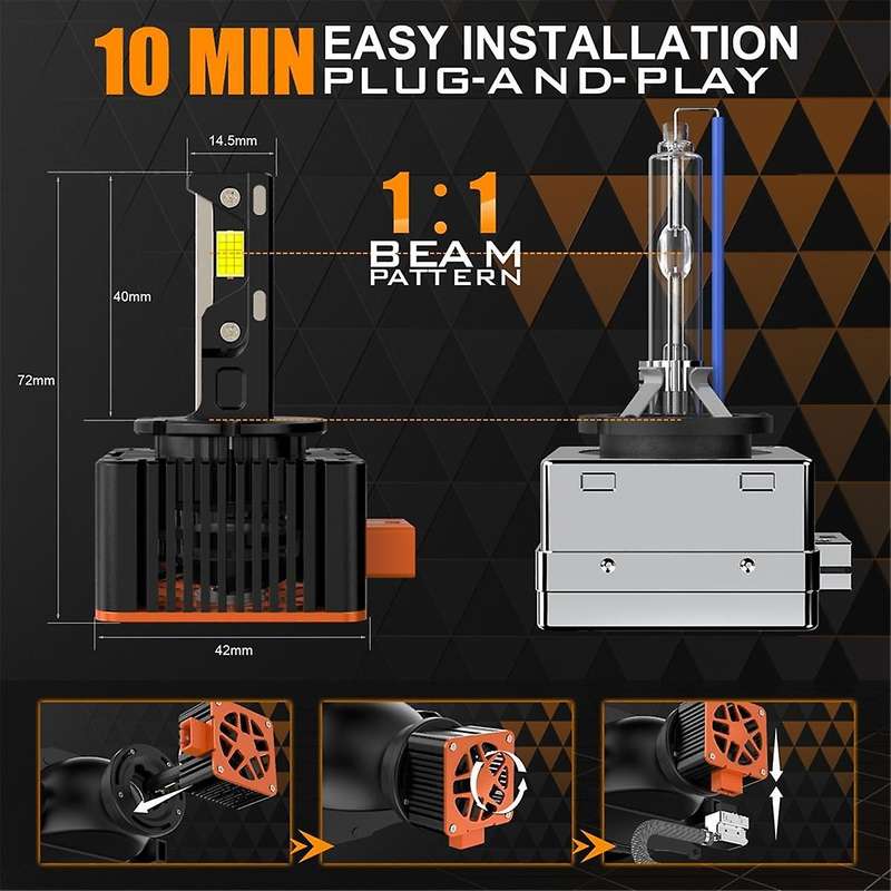1Pair High Quality V31 LED for New D Series Car LED Headlight Bulb 10000LM 6500K 110W D3/D3S 3-Coppe