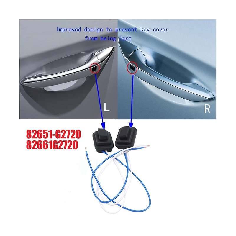1pair Inductive Exterior Handle Button Key 82651-g2720 82661g2720 for Ioniq 2016-2020 Door Puller S