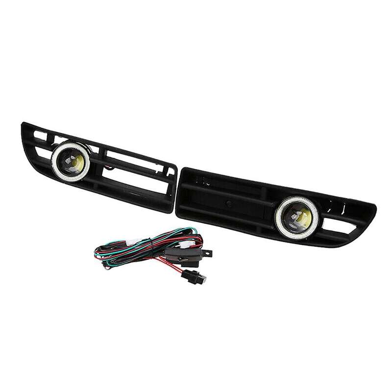 1Pair LED Fog Lights Angel Eyes Lamp Car Front Bumper Grille Grill Cover with Wire Kit for - MK4 199