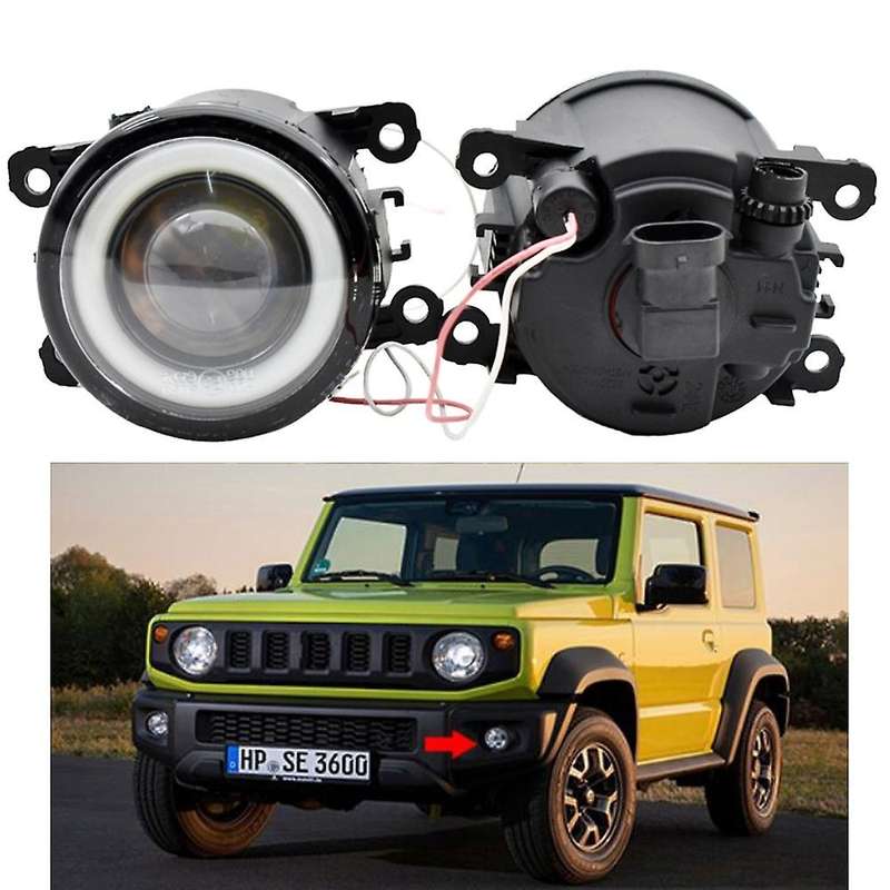 1Pair LED Fog Light Angel Eye Daytime Running Lights for Jimny 2018 2019 2020 JB43 Jimny 1998-2017 W
