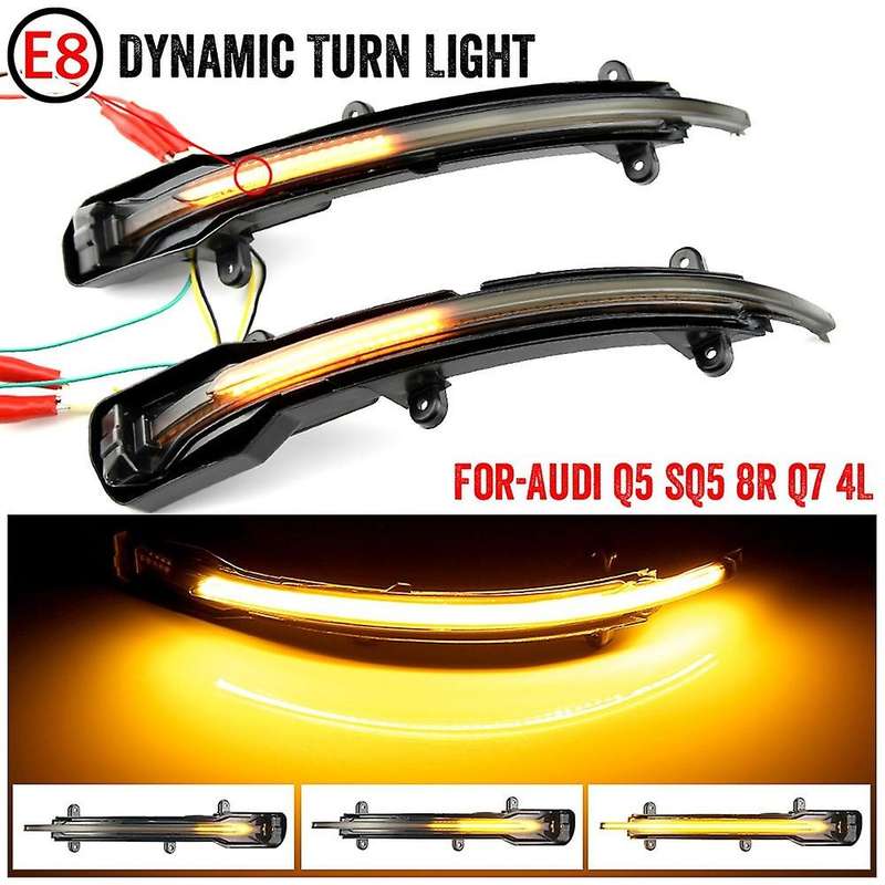 1Pair LED Dynamic Turn Signal Light Side Mirror Indicator Blinker for Q7 Q5 SQ5 8R 2010-2017