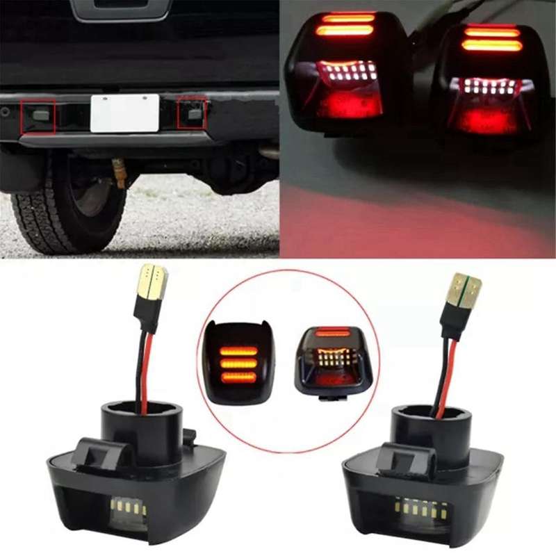 1Pair LED License Plate Lights Rear Light Taillamp for Navara D40 Equator