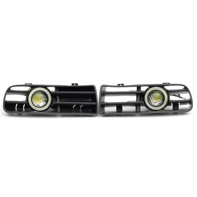 1Pair LED Fog Lights Angel Eyes Lamp Car Front Bumper Grille Grill Cover with Wire Kit for Golf MK4