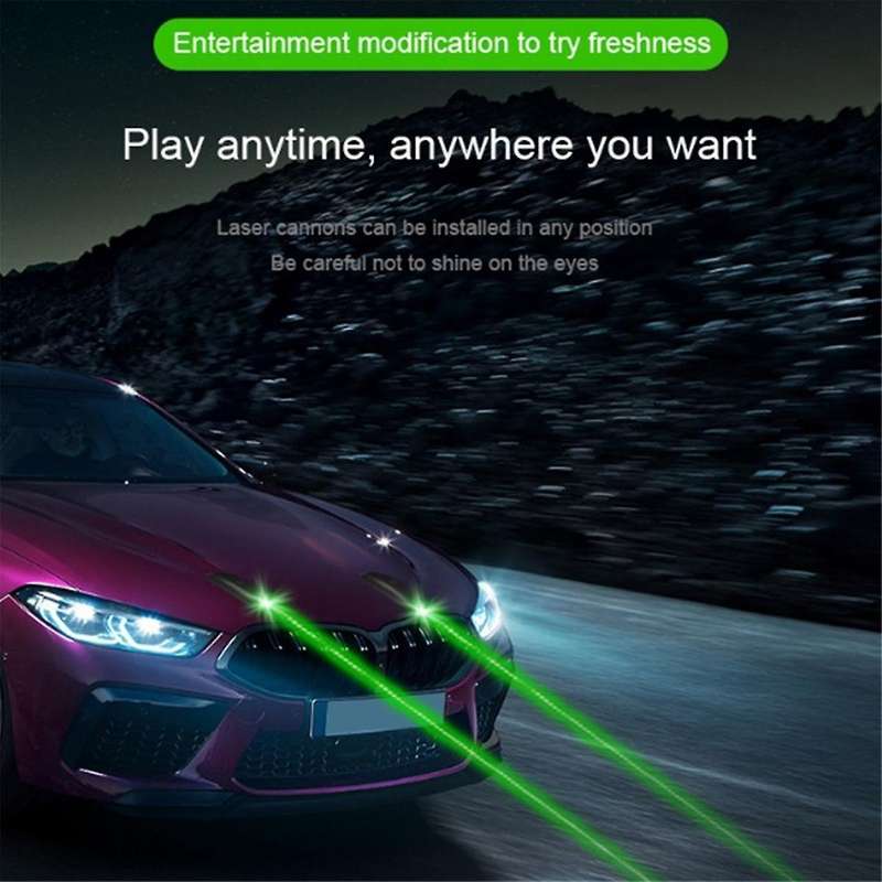 1pair Led Green Light Car Remote Navigation Light Anti Rear Collision High Speed Help Warning Light