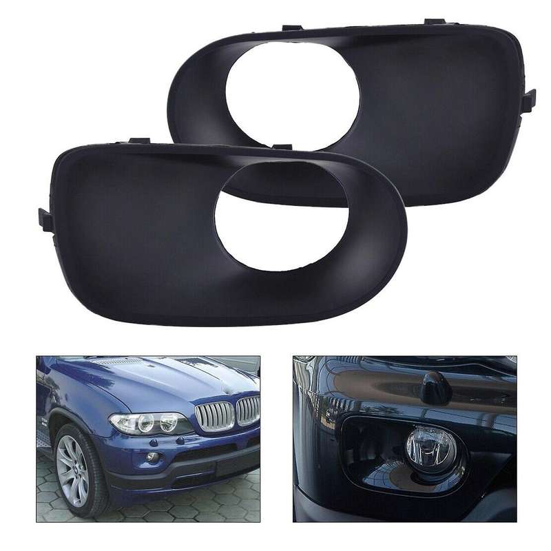 1Pair Left & Right Front Bumper Fog Light Lamp Cover Trim Bezel 51117129299 51117129300 for - X5 E53