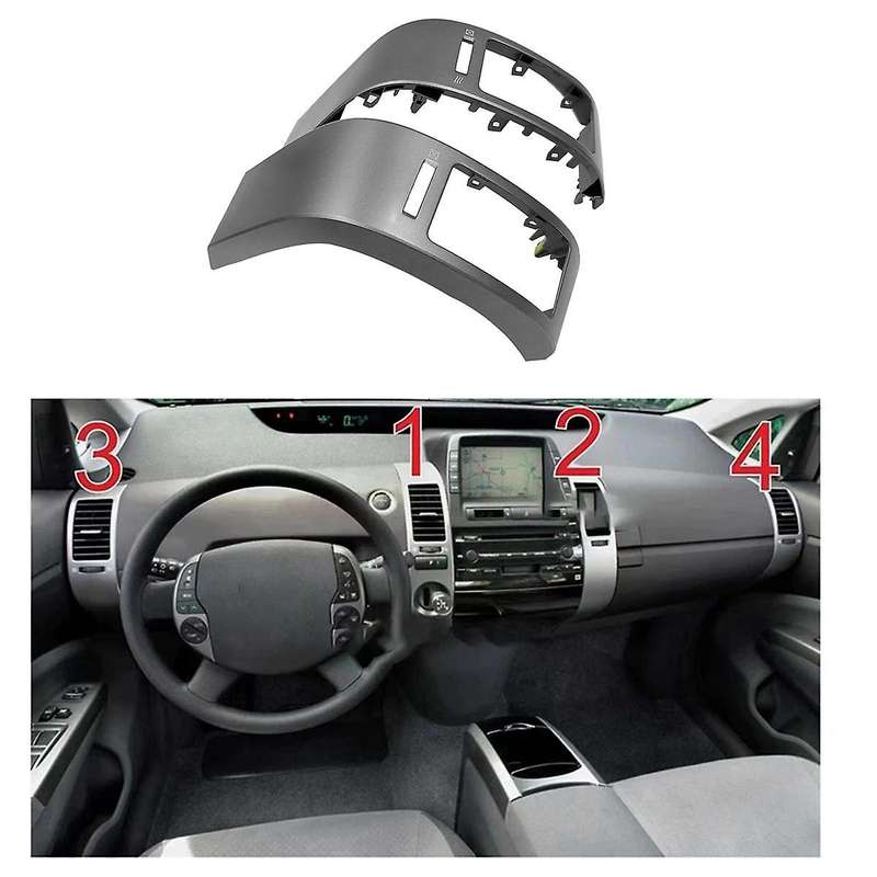 1pair Left Right Side A/c Dashboard Air Outlet Trim Frame for Prius 2004-2009 Chrome Panel Decorati