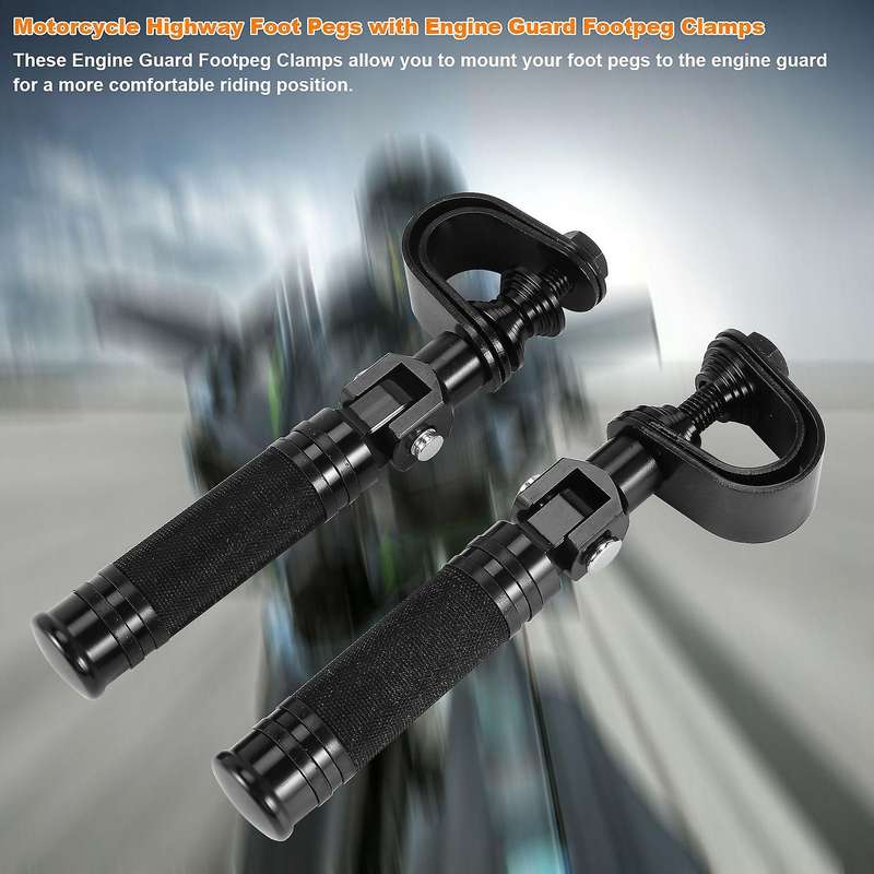 1pair Motorcycle Highway Engine Crash Bar Foot Pegs for Motorcycle Accessories Foot Rest Black