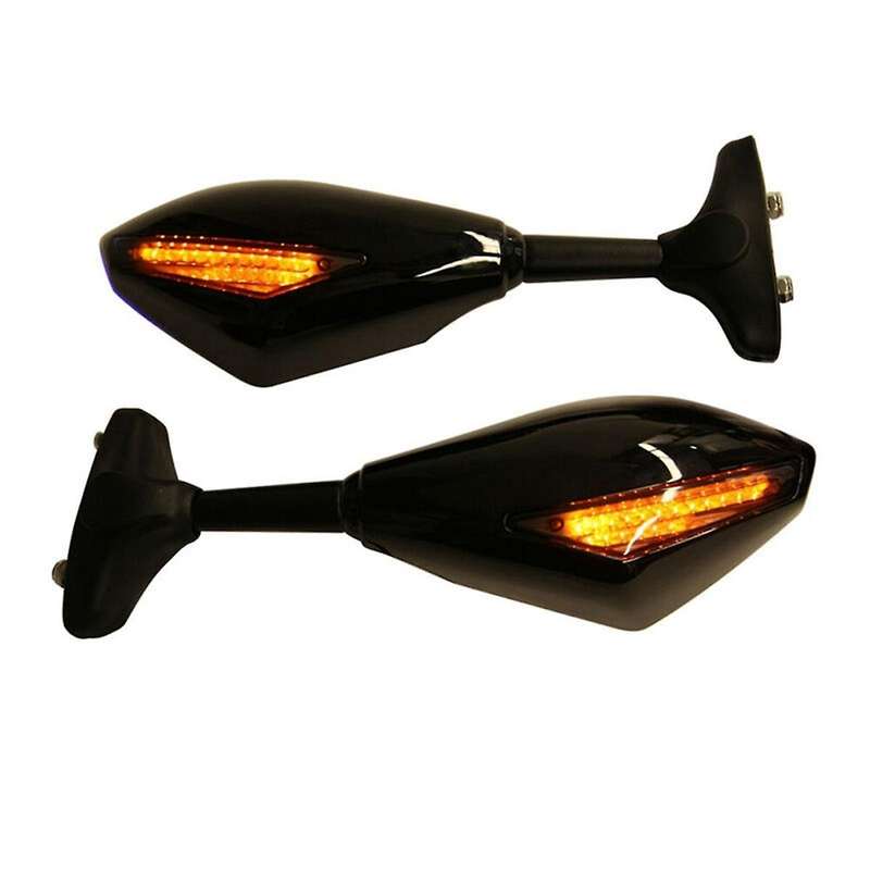 1pair Motorcycle Led Rearview Mirror with Light for Yzf R1 R6 Fz1 Fz6 600r R3 Led Reversing Mirror