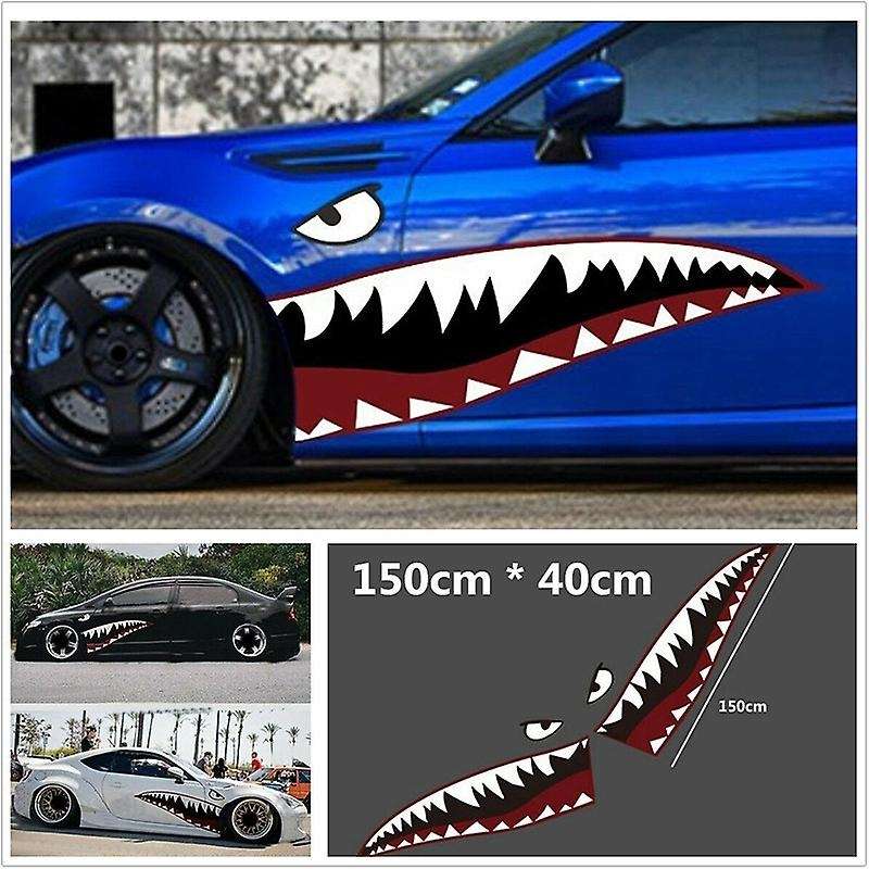 1Pair Mouth Tooth Teeth Reflective Sticker Vinyl Auto Car Cool Refiting Exterior Decal for Side Door