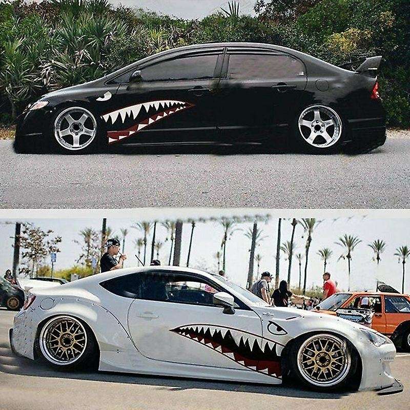 1Pair Mouth Tooth Teeth Reflective Sticker Vinyl Auto Car Cool Refiting Exterior Decal for Side Door