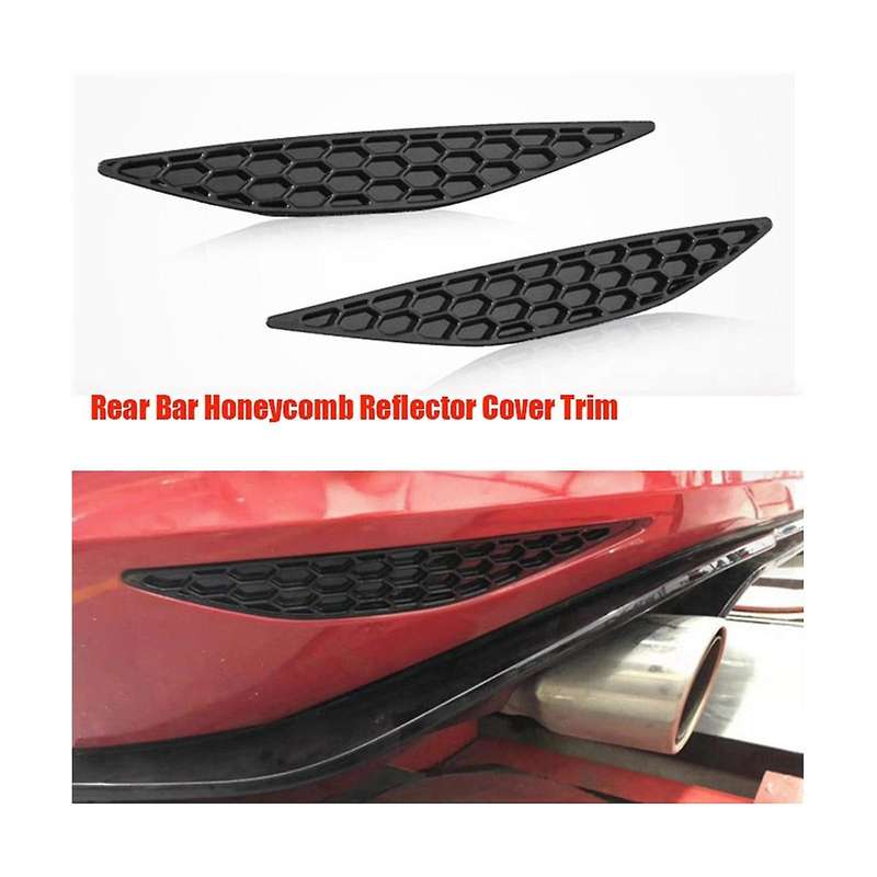1pair Rear Bar Honeycomb Reflector Cover Trim Styling for Golf 7 Mk7 2014-2018 Tail Fog Light Strip