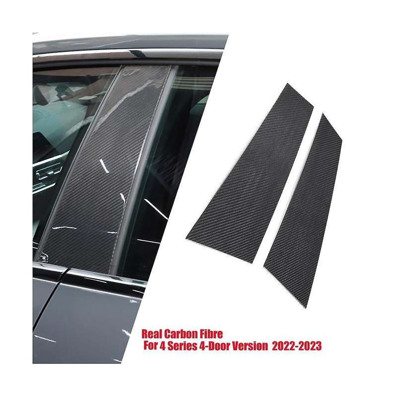 1pair Real Carbon Fibre Centre Pillar Trim Panels for 2022-2023 4 Series 4-door Version Window Colu