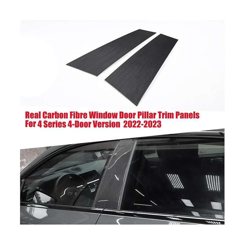 1pair Real Carbon Fibre Centre Pillar Trim Panels for 2022-2023 4 Series 4-door Version Window Colu