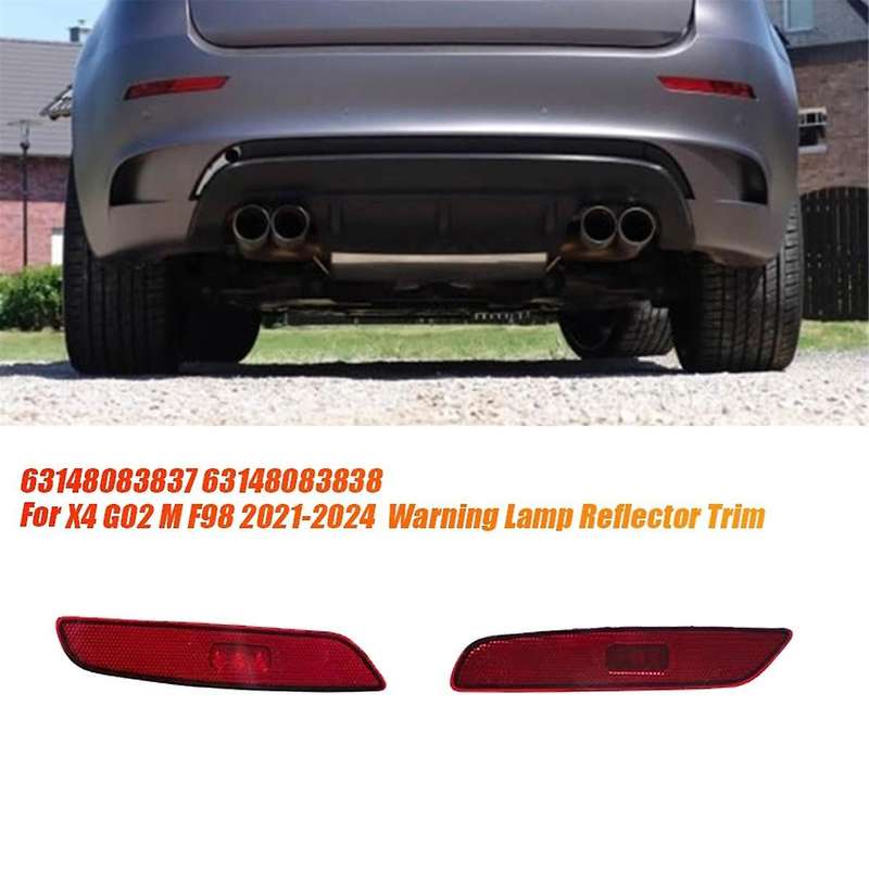 1Pair Rear Bumper LED Reflector 63148083837 8083838 for X4 G02 M F98 2021-2024 Fog Light Reflector