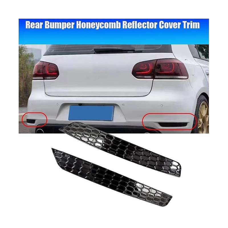 1Pair Rear Bumper Honeycomb Reflector Cover Trim Styling for Golf 6 Rear Bar Tail Fog Light Strips S