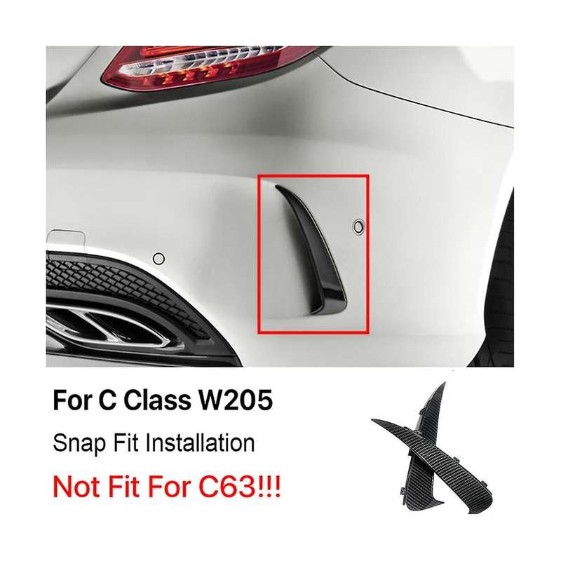 1pair Rear Bumper Canard Flaps Spoiler Cover Trim for C Class W205 C180 C200 2015-2021 Sedan Wind B