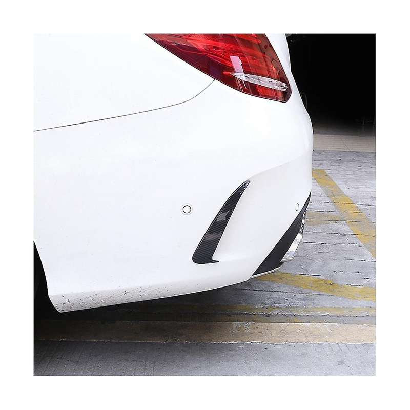 1pair Rear Bumper Canard Flaps Spoiler Cover Trim for C Class W205 C180 C200 2015-2021 Sedan Wind B