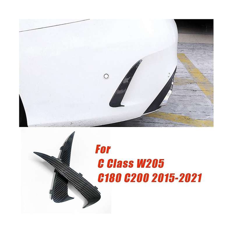 1pair Rear Bumper Canard Flaps Spoiler Cover Trim for C Class W205 C180 C200 2015-2021 Sedan Wind B