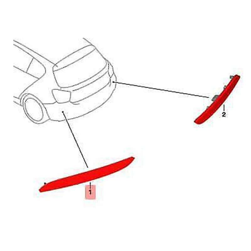 1Pair Rear Bumper Reflector Light Trim 63147363787 63147363788 for F20 3 Doors 5 Doors 2015-2019 War
