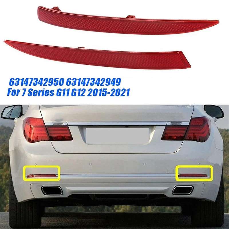 1pair Rear Bumper Reflector Light Trim 63147342950 63147342949 for 7 Series G11 G12 2015-2021 730i