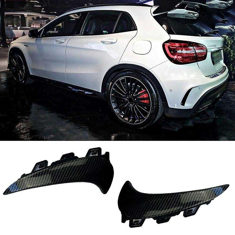 1Pair Rear Bumper Spoiler Canards Splitter Carbon Fiber ABS for - GLA Class H247 GLA200 GLA35 GLA45S