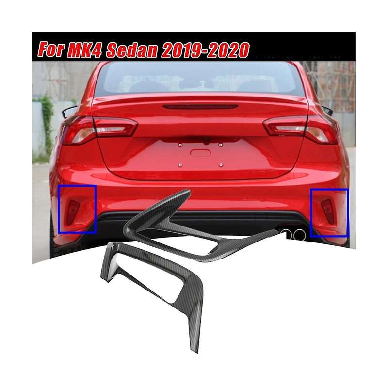 1pair Rear Foglight Cover Trim for Focus Mk4 Sedan 2019-2020 Abs Carbon Fiber Fog Lamp Frame Exteri
