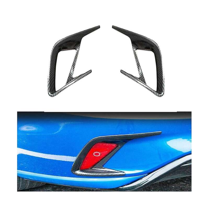 1pair Rear Foglight Cover Trim for Focus Mk4 Sedan 2019-2020 Abs Carbon Fiber Fog Lamp Frame Exteri