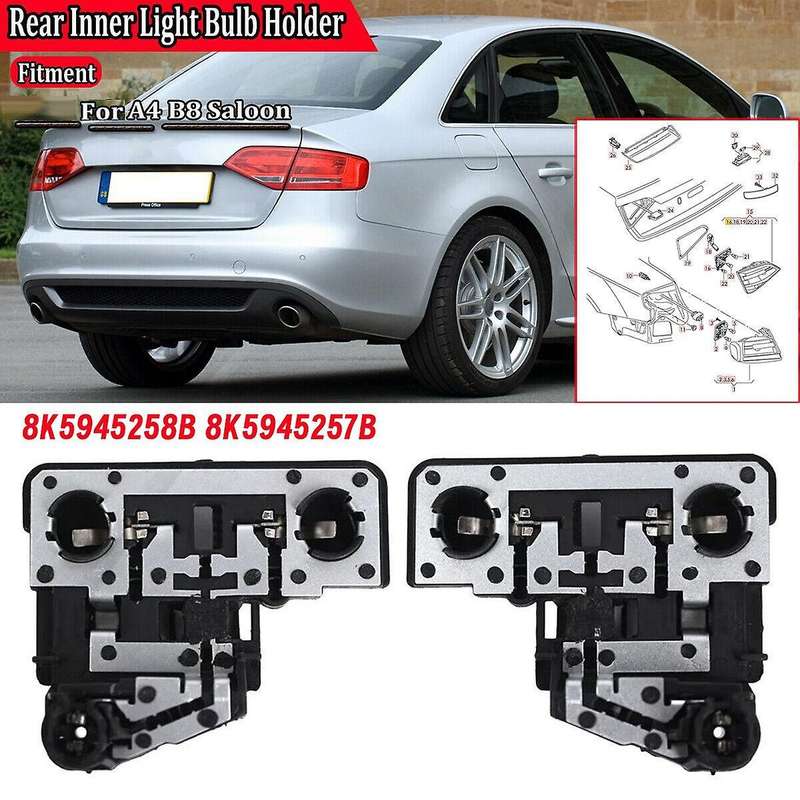 1Pair Rear Inner Tail Lamp Circuit Board Bulb Base 8K5945258B 8K5945257B for A4 B8 2008-2016 Haloge
