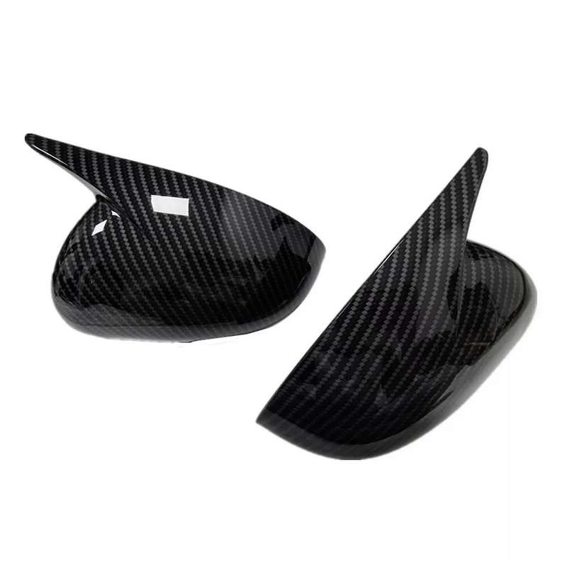 1Pair Rear View Mirror Housing OX Horn Trim Cover for 2011-2016 Side Door Mirror Shell Caps ABS Carb