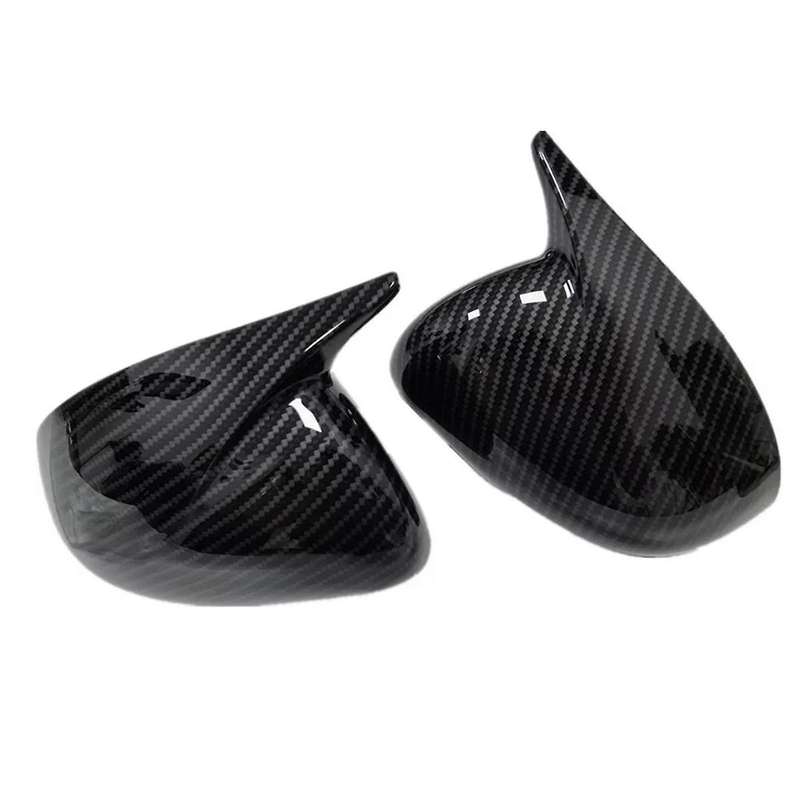 1Pair Rear View Mirror Housing OX Horn Trim Cover for 2011-2016 Side Door Mirror Shell Caps ABS Carb