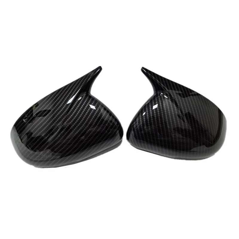 1Pair Rear View Mirror Housing OX Horn Trim Cover for 2011-2016 Side Door Mirror Shell Caps ABS Carb