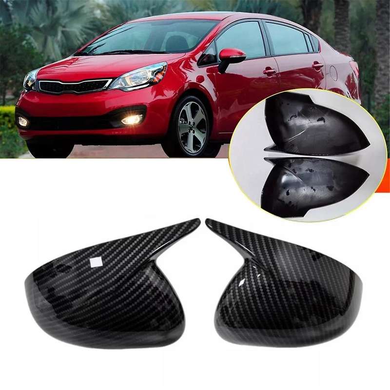 1Pair Rear View Mirror Housing OX Horn Trim Cover for 2011-2016 Side Door Mirror Shell Caps ABS Carb