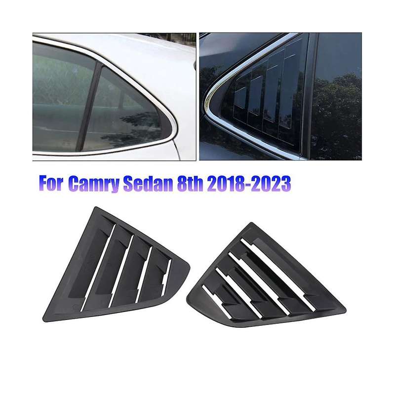 1pair Rear Window Side Shutter Cover Trim Sticker for Sedan 8th 2018-2023 Vent Scoop Decorate B