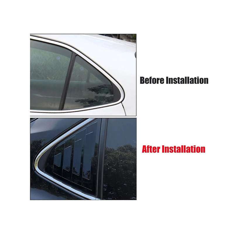 1pair Rear Window Side Shutter Cover Trim Sticker for Sedan 8th 2018-2023 Vent Scoop Decorate B