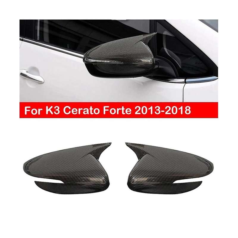 1pair Rearview Mirror Cover Housing Ox Horn Trim Caps for Forte 2013-2018 Side Wing Mirror Shell St